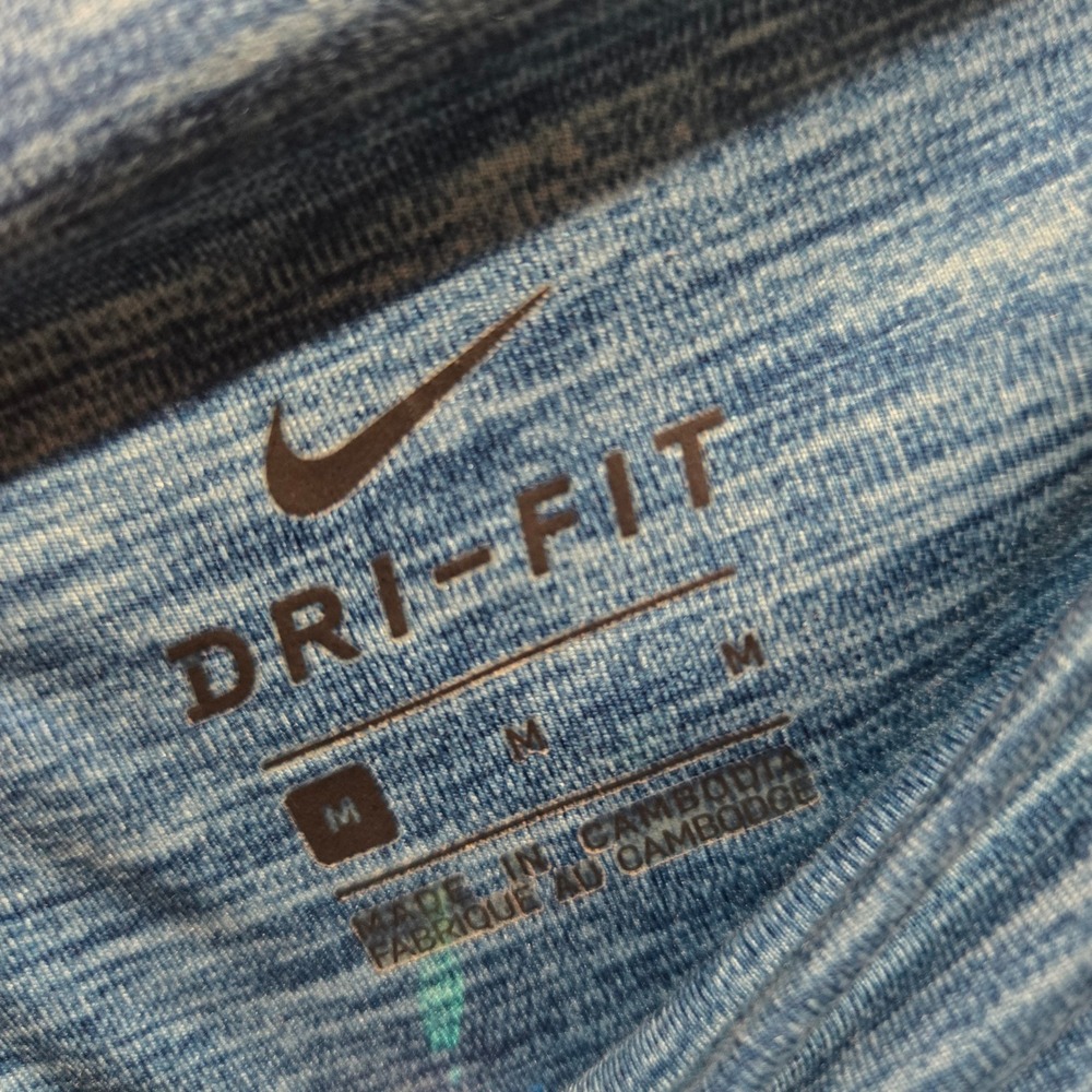 Nike Womens Dri-Fit Space Dye Blue Leggings Medium Activewear - Picture 2 of 4
